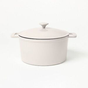 Figmint - 7.5qt Enamel Dutch Oven Light Gray - Figmint Light Gray